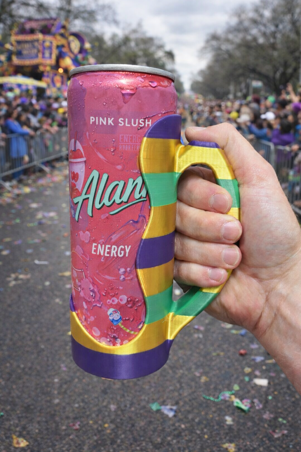 Mardi Gras can holder