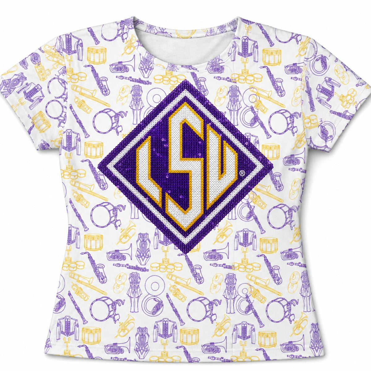 PREORDER - LSU TIGER BAND SEQUIN SHIRT ( OFFICALLY LICENSED)