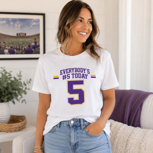 Everybody's #5 Today T-Shirt — Number 5 Sports Fan Tee