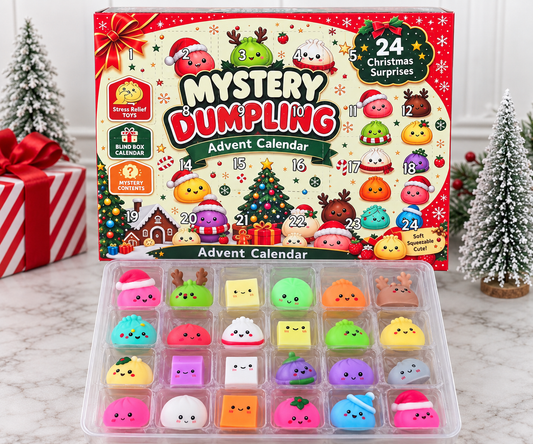 Mystery Dumpling Squishy Advent Calendar – 24 Christmas Surprises
