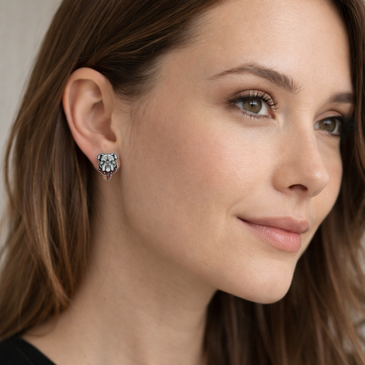 FHS Bulldog Metal Stud earrings