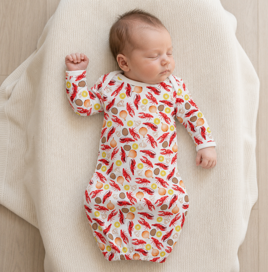 Micro Crawfish Bamboo Baby Gown