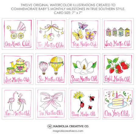 Little lady milestone cards for kids, photographs, and pictures