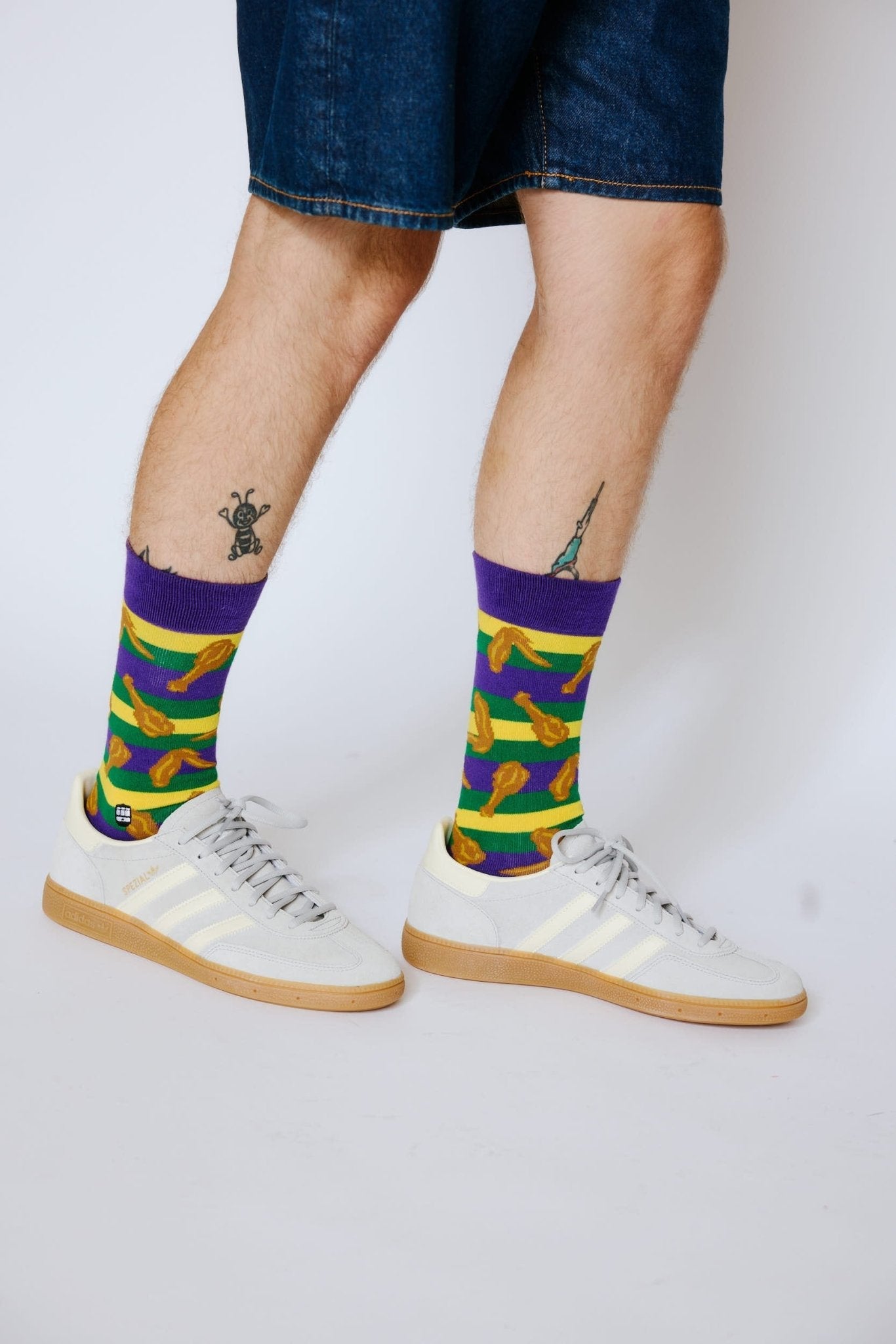 Mardi Gras Fried Chicken Socks