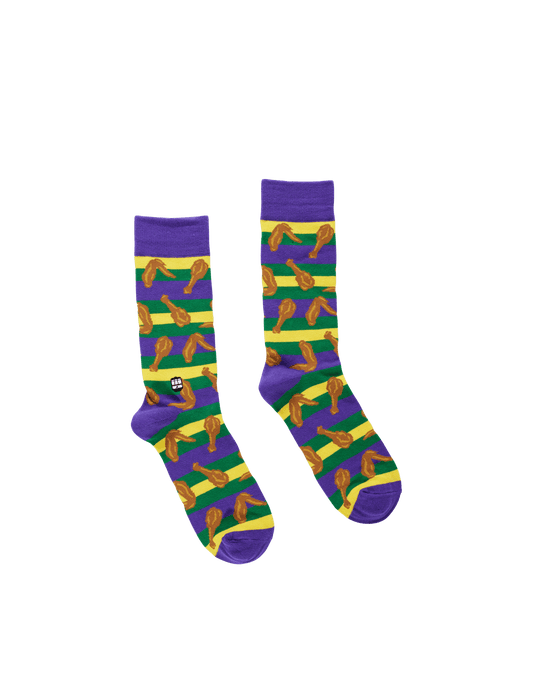 Mardi Gras Fried Chicken Socks