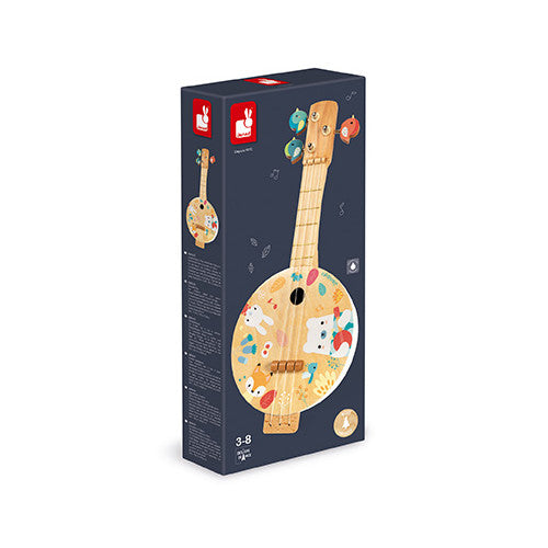 Wooden banjo toy musical instrument