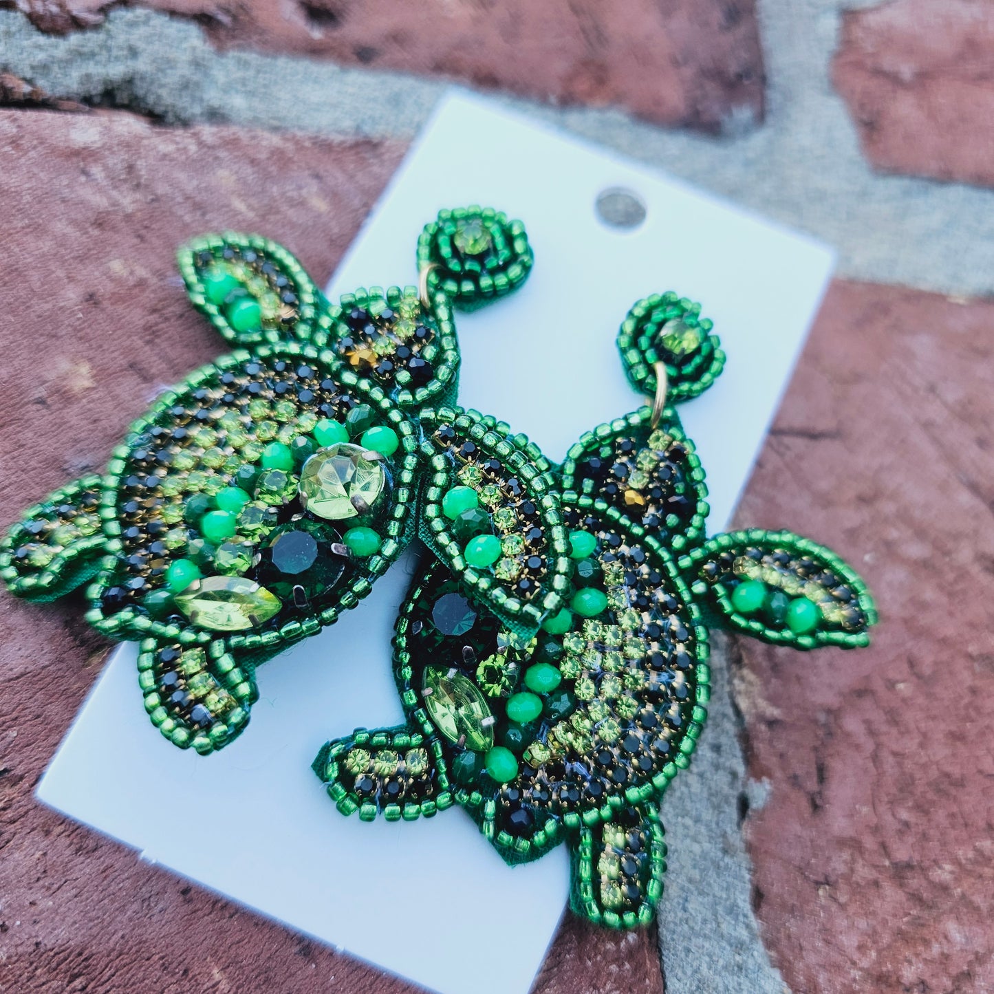 Turtle Beaded Earrings