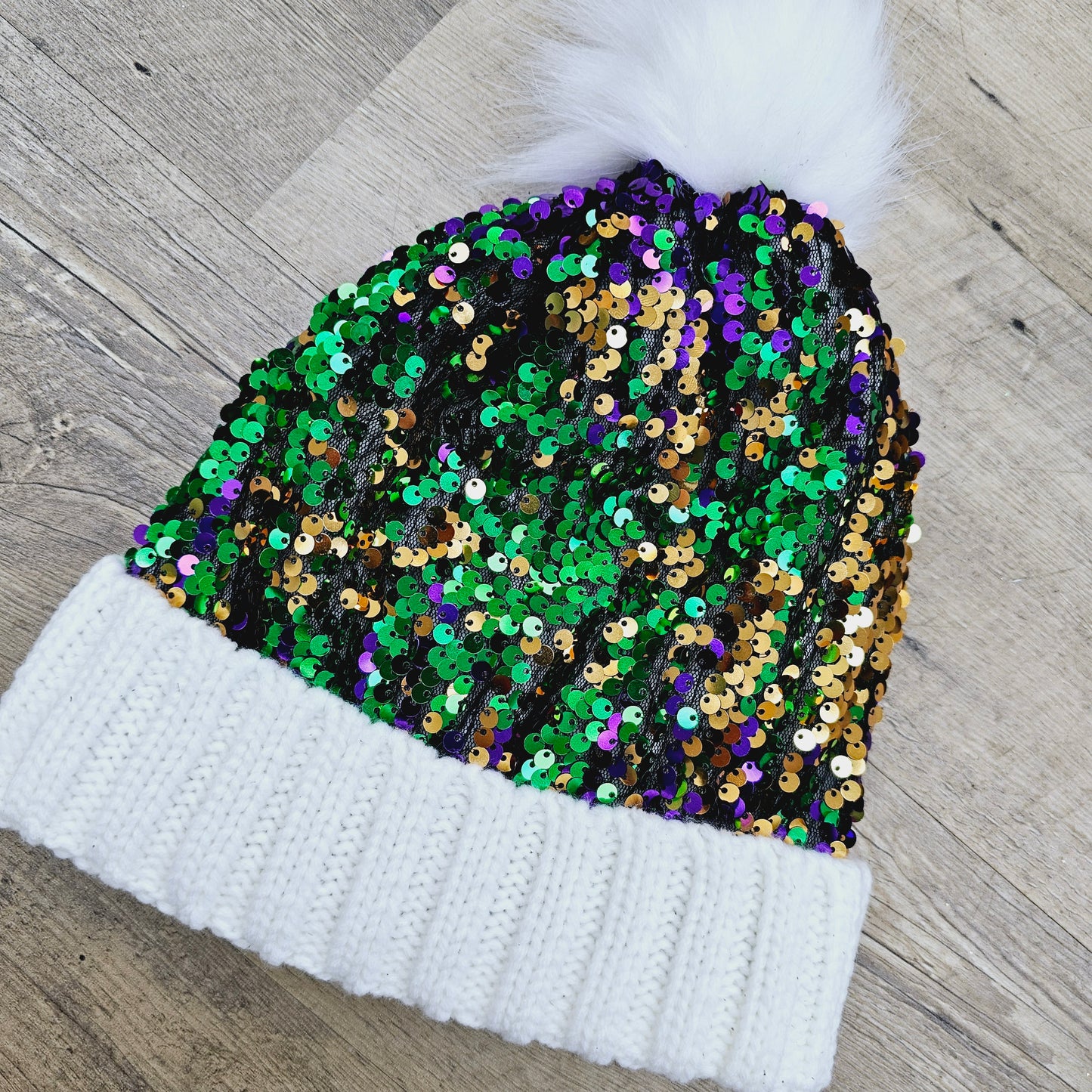 Mardi Gras Sequined Hat  Purple, Green, and Gold