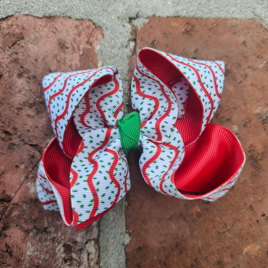 Christmas Cake Sprinkle hair bow