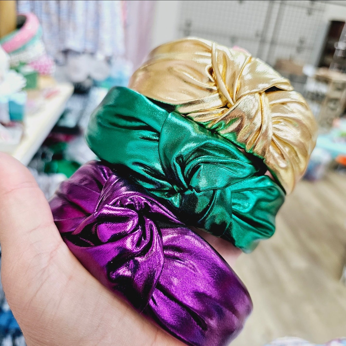 Mardi Gras Purple, green, gold Adult Headbands