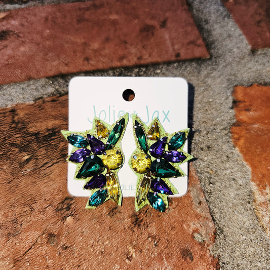 Mardi Gras Rhinestone Studs
