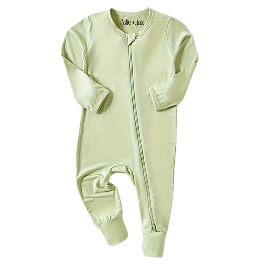 Bamboo Zip Up Romper Pastel Green