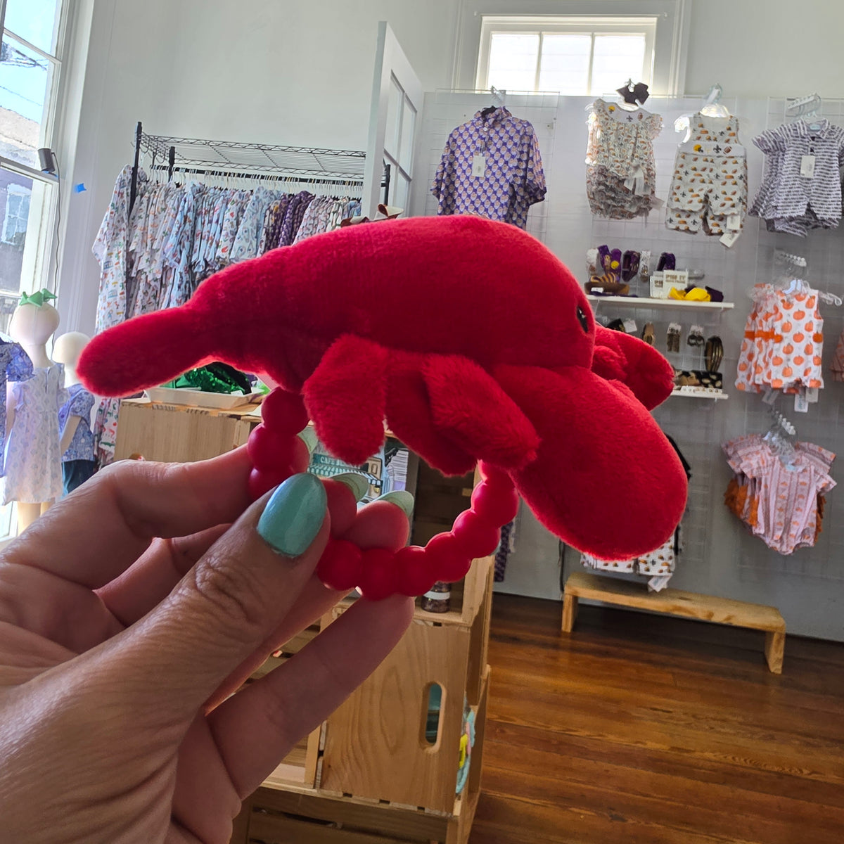 Crawfish Plush Rattle Teether | Mary Meyer Lobby Lobster