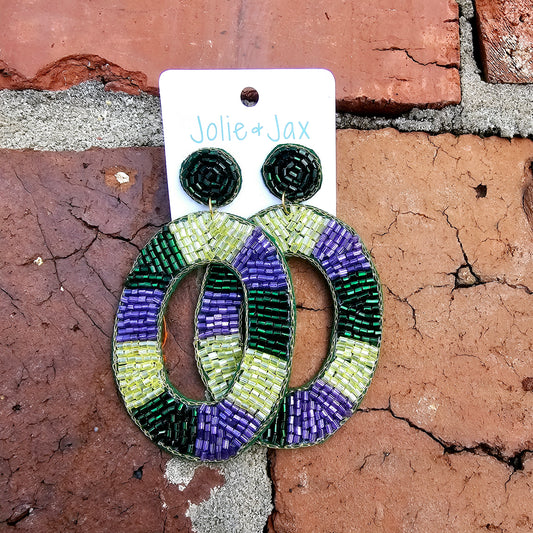 King Cake Beaded Earrings