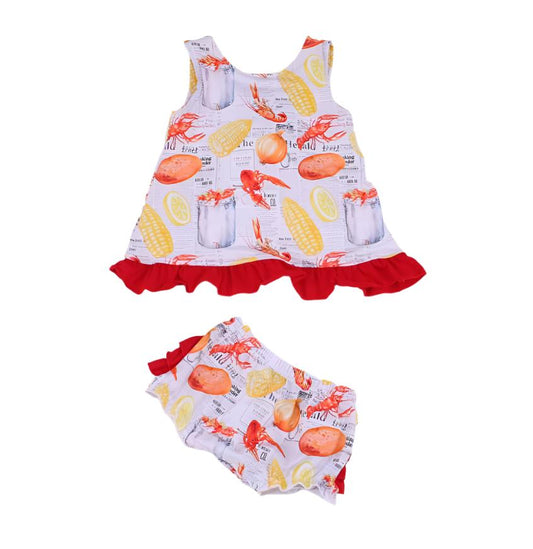 Newspaper Crawfish Ruffle Bottom Set JJ