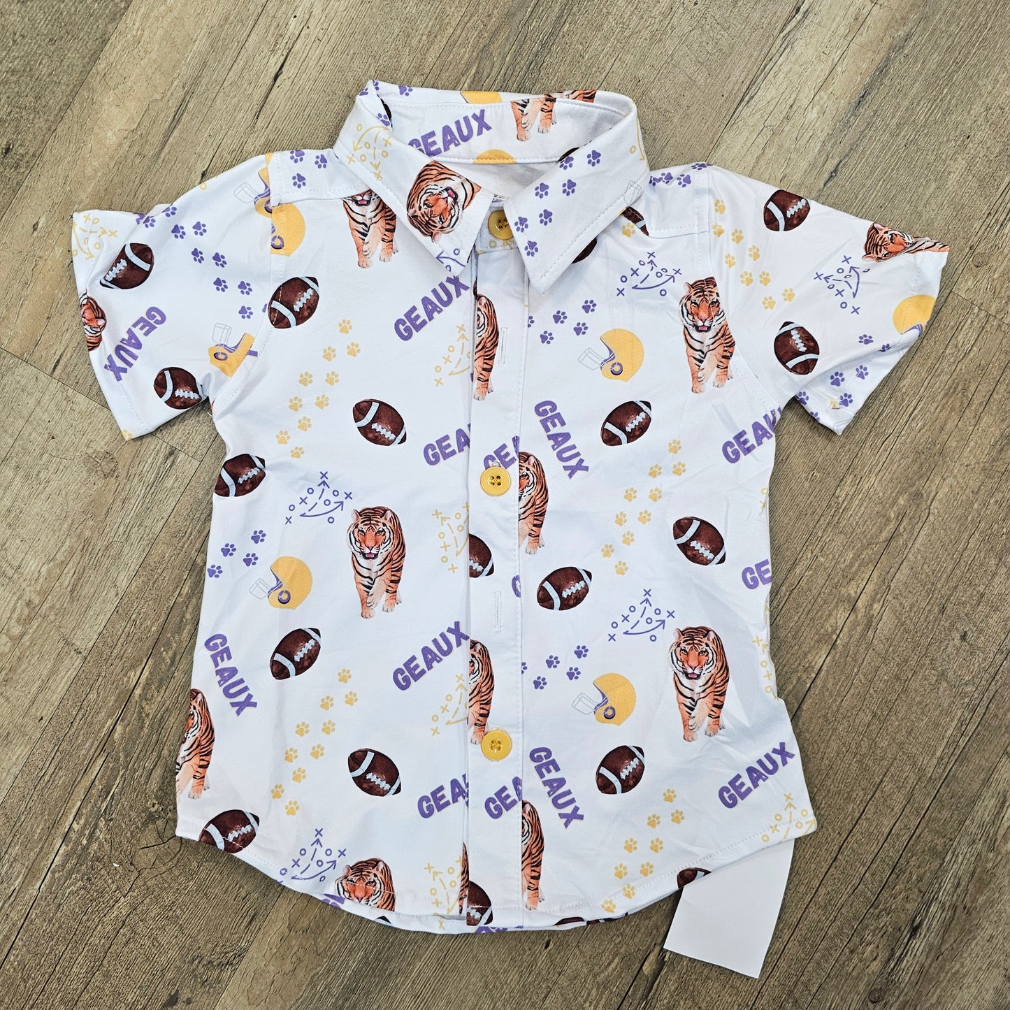 Tiger Game Day Button Up Kid's Shirt