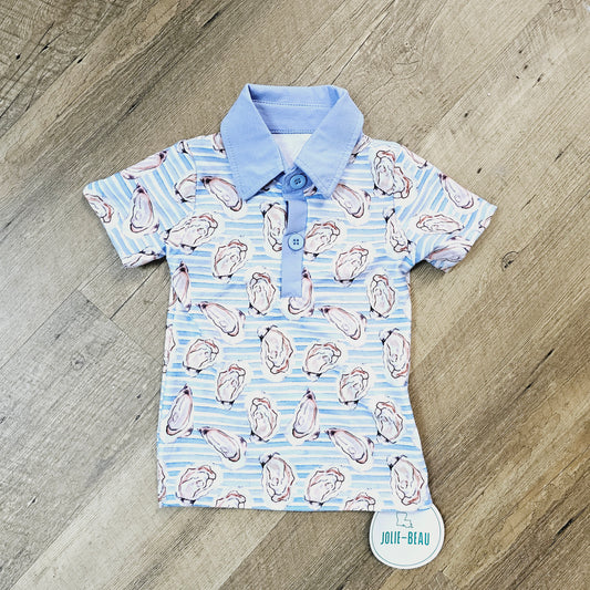 Blue Stripe Oyster Polo for Kids